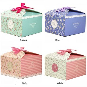 Gift Boxes, Set of 4 Decorative Treats Boxes, Cake, Cookies, Goodies, Candy and Handmade Bath Bombs Shower Soaps Gift Boxes for Christmas, Birthdays, Holidays, Weddings (Flower Patterned)