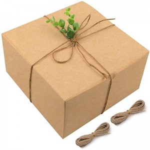 Moretoes Brown Gift Boxes Kraft Pack 8x8x4 Inches, Paper Gift Cardboard Boxes with Lids for Christmas Gifts, Bridesmaid Proposal Boxes, Cupcake Boxes, Crafting Gift box