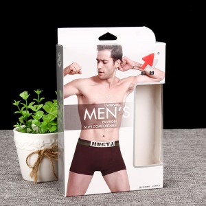 Customized underwear outer packaging window box folding color printing white cardboard box high quality and low price